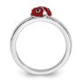 Picture of Silver Lady Bug Ring Red & Black Enameled