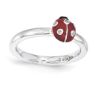 Picture of Silver Lady Bug Ring Red & Black Enameled