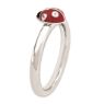 Picture of Silver Lady Bug Ring Red & Black Enameled