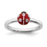 Picture of Silver Lady Bug Ring Red & Black Enameled