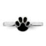 Picture of Silver Ring Paw Print  Black Enameled