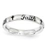 Picture of Sterling Silver Stackable Faith Ring Black