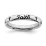 Picture of Sterling Silver Stackable Faith Ring Black