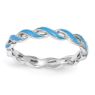 Picture of Sterling Silver Stackable Ring Blue Enamel