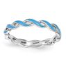 Picture of Sterling Silver Stackable Ring Blue Enamel