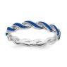 Picture of Sterling Silver Stackable Ring Blue Enamel