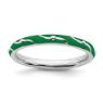 Picture of Sterling Silver Stackable Ring Green Enamel