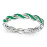 Picture of Sterling Silver Stackable Ring Green Enamel