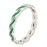 Picture of Sterling Silver Stackable Ring Green Enamel