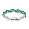 Picture of Sterling Silver Stackable Ring Green Enamel