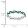 Picture of Sterling Silver Stackable Ring Green Enamel