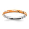 Picture of Sterling Silver Stackable Ring Orange  Enamel