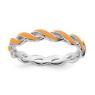 Picture of Sterling Silver Stackable Ring Orange Enamel