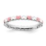 Picture of Sterling Silver Stackable Ring Pink & White Enamel