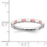 Picture of Sterling Silver Stackable Ring Pink & White Enamel