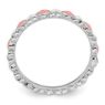 Picture of Sterling Silver Stackable Ring Pink & White Enamel