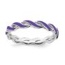 Picture of Sterling Silver Stackable Ring Purple Enamel