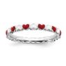 Picture of Sterling Silver Stackable Ring Red & White Enamel