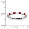 Picture of Sterling Silver Stackable Ring Red & White Enamel