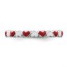 Picture of Sterling Silver Stackable Ring Red & White Enamel