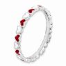 Picture of Sterling Silver Stackable Ring Red & White Enamel