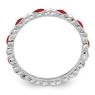 Picture of Sterling Silver Stackable Ring Red & White Enamel
