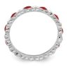 Picture of Sterling Silver Stackable Ring Red & White Enamel