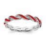 Picture of Sterling Silver Stackable Ring Red Enamel