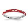 Picture of Sterling Silver Stackable Ring Red Enamel