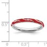 Picture of Sterling Silver Stackable Ring Red Enamel