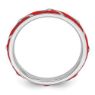 Picture of Sterling Silver Stackable Ring Red Enamel