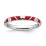 Picture of Sterling Silver Stackable Ring Red Enamel