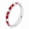 Picture of Sterling Silver Stackable Ring Red Enamel