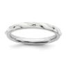 Picture of Sterling Silver Stackable Ring White Enamel