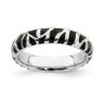 Picture of Silver Stackable Ring 4.50 mm Black Enameled Animal Print