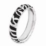 Picture of Silver Stackable Ring 4.50 mm Black Enameled Animal Print