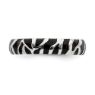 Picture of Silver Stackable Ring 4.50 mm Black Enameled Animal Print