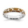 Picture of Silver Stackable Ring 4.50 mm Brown Enameled Animal Print