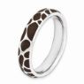 Picture of Silver Stackable Ring 4.50 mm Brown Enameled Animal Print