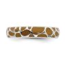 Picture of Silver Stackable Ring 4.50 mm Brown Enameled Animal Print