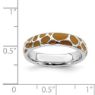 Picture of Silver Stackable Ring 4.50 mm Brown Enameled Animal Print