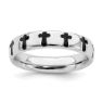 Picture of Sterling Silver Stackable Faith Ring Black