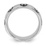 Picture of Sterling Silver Stackable Peace Ring Black Enameled