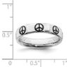 Picture of Sterling Silver Stackable Peace Ring Black Enameled