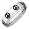 Picture of Sterling Silver Stackable Peace Ring Black Enameled