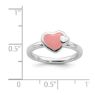 Picture of Silver Stackable Ring 2.25 mm Pink Enameled Hearts