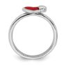 Picture of Silver Stackable Ring 2.25 mm Red Enameled Hearts