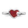 Picture of Silver Stackable Ring 2.25 mm Red Enameled Hearts