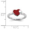Picture of Silver Stackable Ring 2.25 mm Red Enameled Hearts