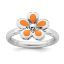 Picture of Silver Stackable Ring 2.25 mm Orange Enameled Flower